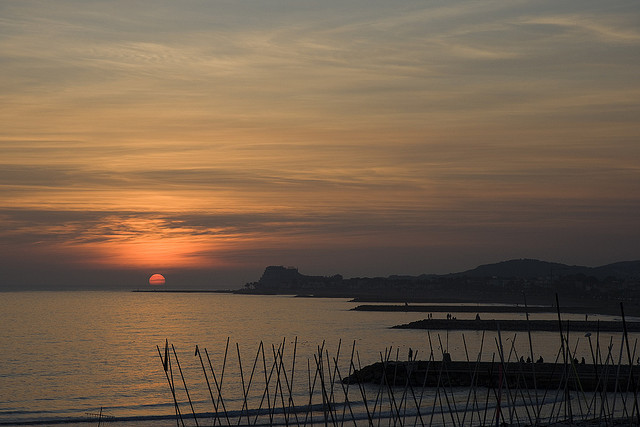 Puesta de sol en Sitges. Crédito Humbert Torroella