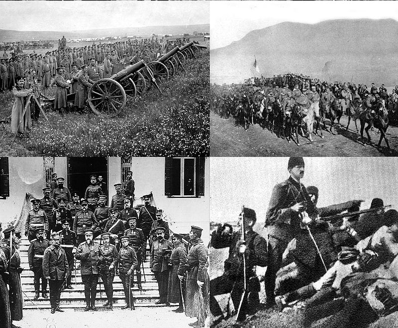 Collage con fotografías de la I Guerra de los Balcanes