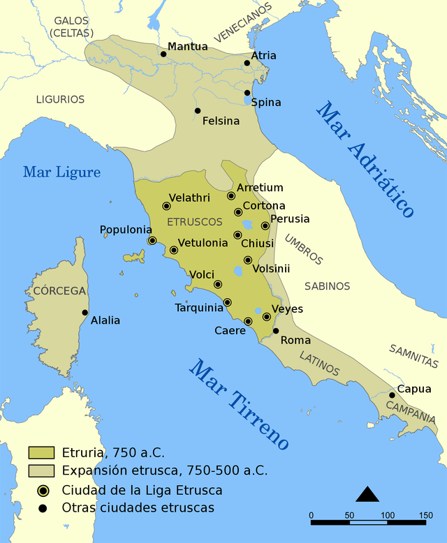 Expansión etrusca. 750 A.C - 500 A.C.