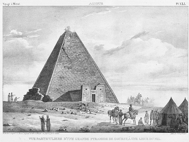 Dibujo de la gran pirámide de Meroe