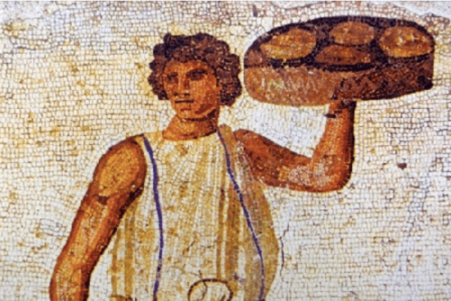 Recreación de la pastelería romana o pastillariorum