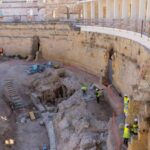 Sale a la luz la “fossa bestiaria” del anfiteatro de Cartagena, durante los trabajos de excavación